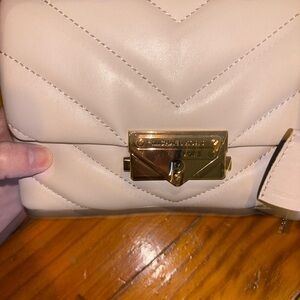 Michael Kors Beige Quilted Crossbody Bag